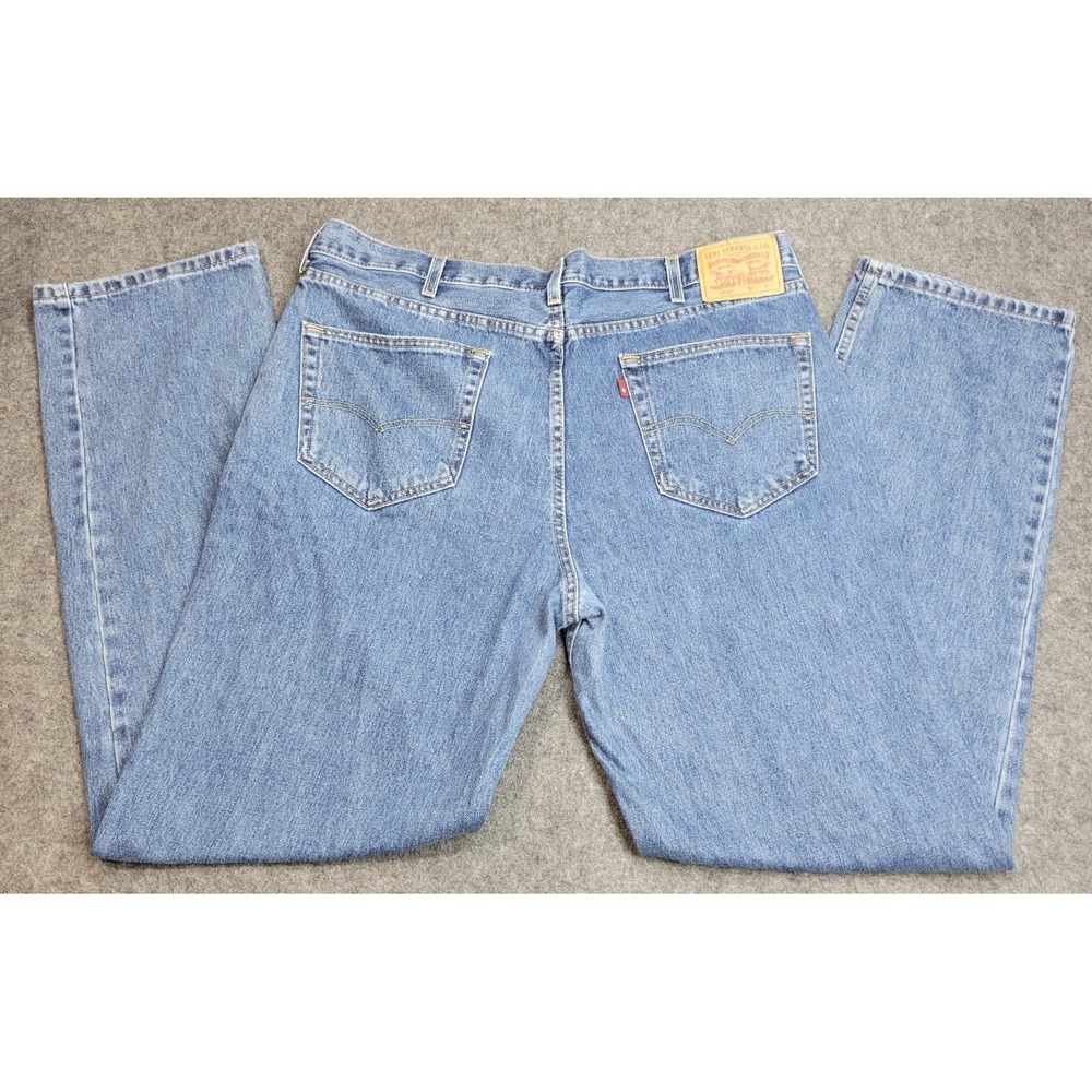 Levis 550 Jeans Mens 40x36 Blue Red Tab Americana Straight Leg Streetwear Dad - Picture 1 of 13